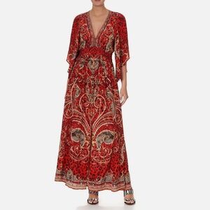 NEW BNWT Camilla Silk Long Dress with Smocked Waist XL Slave to the Rhythm